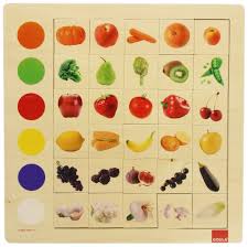 Puzzle 30 pièces fruits et légumes et couleur