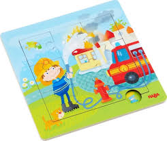 Puzzle Pompier 9 pièces haba